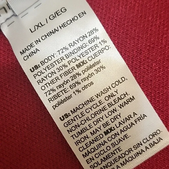 Chico's Stripe Border Ruana Covering Red Allure Pauncho - Picture 7 of 11